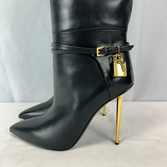 Tom Ford - Padlock 105 leather knee-high boots - Picture 3 of 10